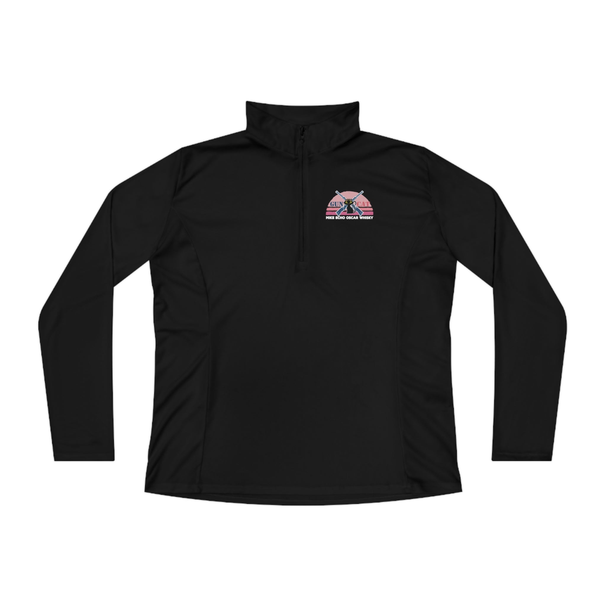 Gun Cat! Ladies Quarter-Zip Pullover